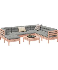 vidaXL 8-częściowy zestaw wypoczynkowy do ogrodu, z poduszkami, daglezja Dārza mēbeļu komplekti