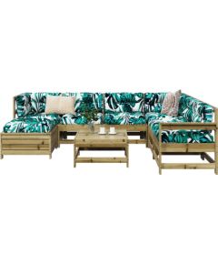 vidaXL 8-częściowy zestaw wypoczynkowy do ogrodu, impregnowana sosna Dārza mēbeļu komplekti