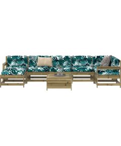 vidaXL 8-częściowy zestaw wypoczynkowy do ogrodu, impregnowana sosna Dārza mēbeļu komplekti