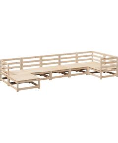 vidaXL 7-częściowy zestaw wypoczynkowy do ogrodu, lite drewno sosnowe Dārza mēbeļu komplekti