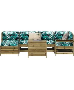 vidaXL 7-częściowy zestaw wypoczynkowy do ogrodu, impregnowana sosna Dārza mēbeļu komplekti