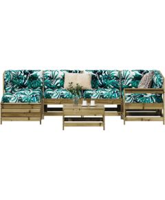 vidaXL 7-częściowy zestaw wypoczynkowy do ogrodu, impregnowana sosna Dārza mēbeļu komplekti