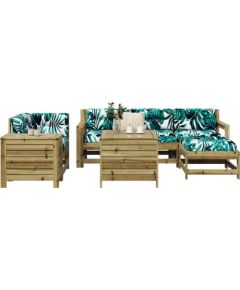 vidaXL 7-częściowy zestaw wypoczynkowy do ogrodu, impregnowana sosna Dārza mēbeļu komplekti