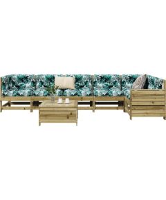 vidaXL 7-częściowy zestaw wypoczynkowy do ogrodu, impregnowana sosna Dārza mēbeļu komplekti