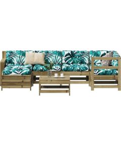 vidaXL 7-częściowy zestaw wypoczynkowy do ogrodu, impregnowana sosna Dārza mēbeļu komplekti