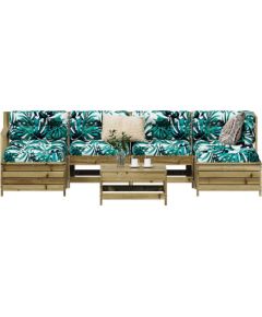 vidaXL 7-częściowy zestaw wypoczynkowy do ogrodu, impregnowana sosna Dārza mēbeļu komplekti