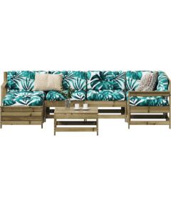 vidaXL 7-częściowy zestaw wypoczynkowy do ogrodu, impregnowana sosna Dārza mēbeļu komplekti