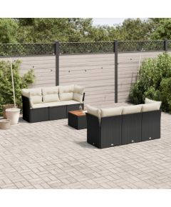 vidaXL 7-częściowy zestaw wypoczynkowy do ogrodu, z poduszkami, czarny Dārza mēbeļu komplekti