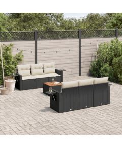 vidaXL 7-częściowy zestaw wypoczynkowy do ogrodu, z poduszkami, czarny Dārza mēbeļu komplekti