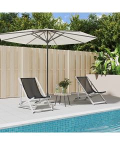 vidaXL Składane krzesła plażowe, 2 szt., szare, aluminium i textilene Шезлонги и пляжные стулья