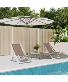 vidaXL Składane krzesła plażowe, 2 szt., brąz, aluminium i textilene Шезлонги и пляжные стулья