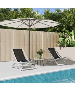 vidaXL Składane krzesła plażowe, 2 szt., czarne, aluminium i textilene Шезлонги и пляжные стулья