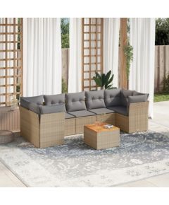 vidaXL 6-częsciowy zestaw mebli ogrodowych z poduszkami, mieszany beż Dārza mēbeļu komplekti