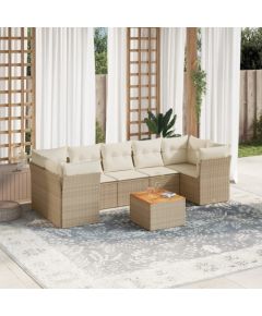 vidaXL 6-częsciowy zestaw mebli ogrodowych z poduszkami, beżowy, polirattan Dārza mēbeļu komplekti