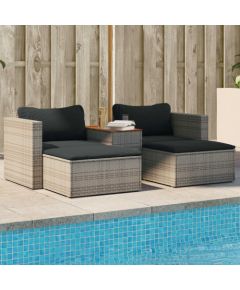 vidaXL 5-częsciowy zestaw wypoczynkowy do ogrodu, poduszki polirattan akacja Dārza mēbeļu komplekti