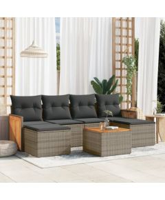 vidaXL vidaXL 7-cz. zestaw wypoczynkowy do ogrodu, z poduszkami, szary Dārza mēbeļu komplekti