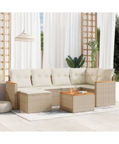 vidaXL 7-częsciowy zestaw wypoczynkowy do ogrodu, z poduszkami, beżowy Dārza mēbeļu komplekti