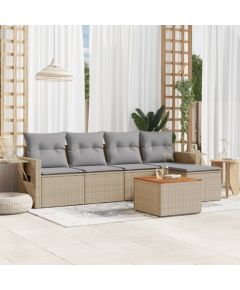 vidaXL 6-częsciowy zestaw mebli ogrodowych z poduszkami, mieszany beż Dārza mēbeļu komplekti