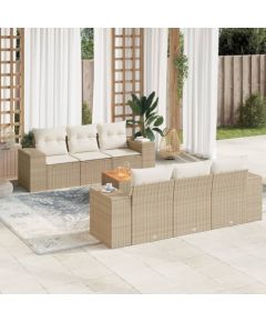 vidaXL 7-częściowy zestaw wypoczynkowy do ogrodu, z poduszkami, beżowy Dārza mēbeļu komplekti
