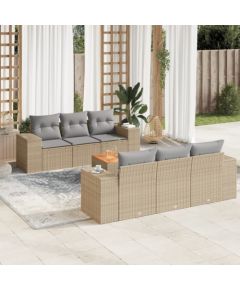 vidaXL 7-częściowy zestaw wypoczynkowy do ogrodu, z poduszkami, beżowy Dārza mēbeļu komplekti