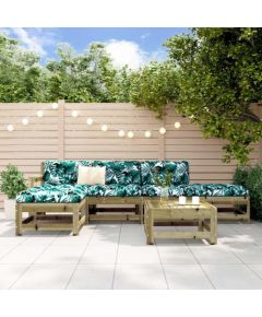 vidaXL 6-częściowy zestaw mebli ogrodowych, impregnowane drewno sosnowe Dārza mēbeļu komplekti