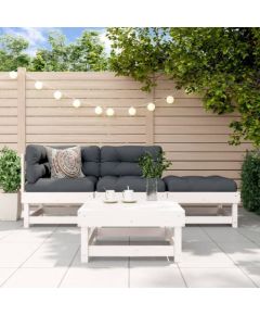 vidaXL vidaXL 4-cz. zestaw mebli ogrodowych, biały, drewno sosnowe Dārza mēbeļu komplekti