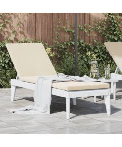 vidaXL Leżak z poduszką, biały, 186x60x29 cm, PP Шезлонги и пляжные стулья