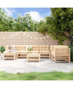 vidaXL 8-częściowy zestaw wypoczynkowy do ogrodu, lite drewno sosnowe Dārza mēbeļu komplekti