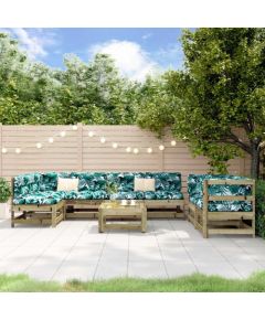 vidaXL 8 częściowy zestaw mebli ogrodowych, impregnowane drewno sosnowe Dārza mēbeļu komplekti