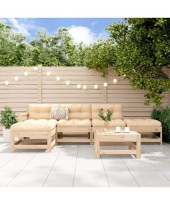 vidaXL 6- częściowy zestaw mebli wypoczynkowych do ogrodu, drewno sosnowe Dārza mēbeļu komplekti