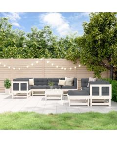 vidaXL vidaXL 10-cz. zestaw wypoczynkowy do ogrodu, biały, drewno sosnowe Dārza mēbeļu komplekti