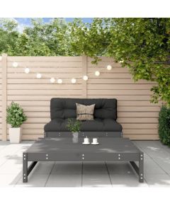 vidaXL 2 częściowy zestaw mebli ogrodowych, szary, lite drewno sosnowe Dārza mēbeļu komplekti