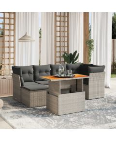 vidaXL 7-cz. zestaw wypoczynkowy do ogrodu, z poduszkami, szary Dārza mēbeļu komplekti