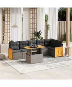 vidaXL 7-cz. zestaw wypoczynkowy do ogrodu, z poduszkami, szary Dārza mēbeļu komplekti