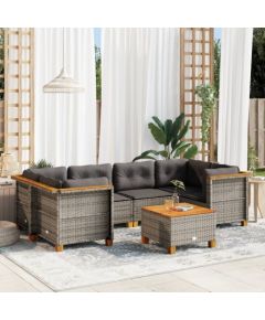 vidaXL 7-cz. zestaw wypoczynkowy do ogrodu, z poduszkami, szary Dārza mēbeļu komplekti