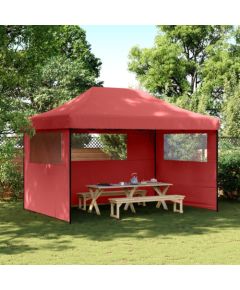 vidaXL Namiot imprezowy typu pop-up z 3 ściankami, burgundowy Jaunumi -Dārzam