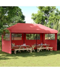 vidaXL Namiot imprezowy typu pop-up z 3 ściankami, burgundowy Jaunumi -Dārzam