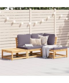 vidaXL 4-cz. zestaw wypoczynkowy do ogrodu, poduszki, drewno akacjowe Dārza mēbeļu komplekti