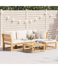 vidaXL 5-cz. zestaw wypoczynkowy do ogrodu, z poduszkami, lita akacja Dārza mēbeļu komplekti