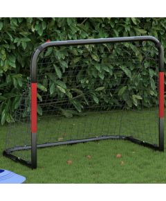 vidaXL Bramka piłkarska z siatką, czerwono-czarna, stal, 90x48x71 cm Futbolam