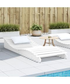 vidaXL Leżak, biały, 205x80x31,5 cm, lite drewno sosnowe Шезлонги и пляжные стулья