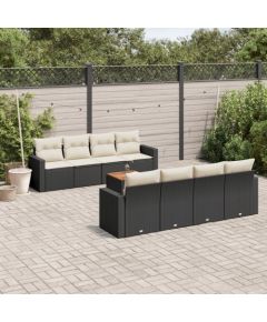 vidaXL 9-cz. zestaw wypoczynkowy do ogrodu, z poduszkami, czarny Dārza mēbeļu komplekti