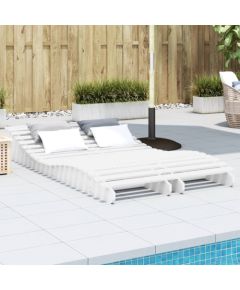 vidaXL Leżaki, 2 szt., białe, 205x60x31,5 cm, lite drewno sosnowe Шезлонги и пляжные стулья