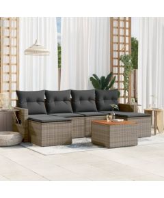 vidaXL 7-cz. zestaw wypoczynkowy do ogrodu, z poduszkami, szary Dārza mēbeļu komplekti