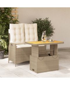 vidaXL 2-cz. zestaw mebli ogrodowych z poduszkami, beżowy, polirattan Dārza mēbeļu komplekti