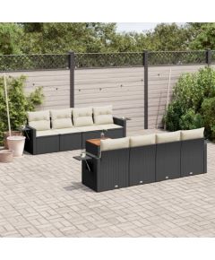 vidaXL 9-cz. zestaw wypoczynkowy do ogrodu, z poduszkami, czarny Dārza mēbeļu komplekti