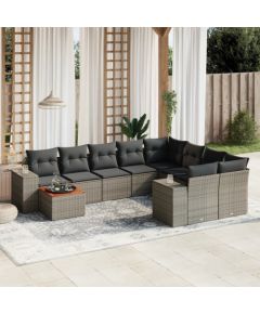 vidaXL 10-cz. zestaw wypoczynkowy do ogrodu, z poduszkami, szary Dārza mēbeļu komplekti