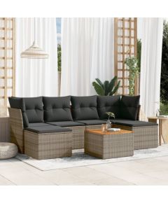 vidaXL 7-cz. zestaw wypoczynkowy do ogrodu, z poduszkami, szary Dārza mēbeļu komplekti