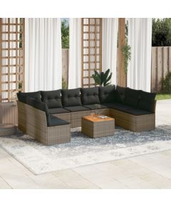 vidaXL 10-cz. zestaw wypoczynkowy do ogrodu, z poduszkami, szary Dārza mēbeļu komplekti