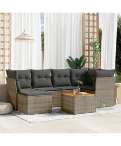 vidaXL 7-cz. zestaw wypoczynkowy do ogrodu, z poduszkami, szary Dārza mēbeļu komplekti